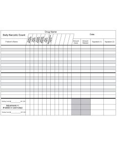 NARCOTIC RECORD BOOK - DAILY - W/LISTED DRUG NAMES - 2 - NARC-LDN2