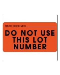 LABEL - 3 X 1-5/8 - DO NOT USE THIS LOT NUMBER - LR142-DS