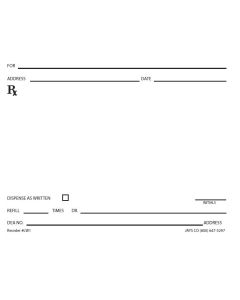 RX PAD - STOCK BLANK - 100 SHEETS/PAD, 10 PADS/PACK - LW1
