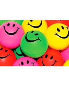 SMILEY SQUEEZE BALLS - 2-1/2 - ASSORTED COLORS - 24/PACK