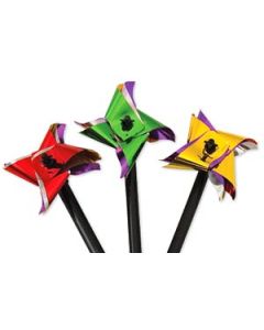 METALLIC MINI PINWHEELS - 6 STICK, 2-1/8 WHEEL - 72/PACK - MB4666