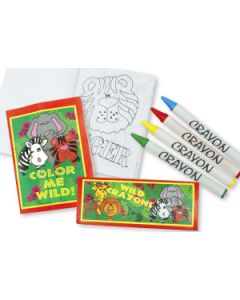 WILD ANIMAL COLORING ACTIVITY SETS - 3-1/2 BOOK, 4/PACK OF CRAYONS