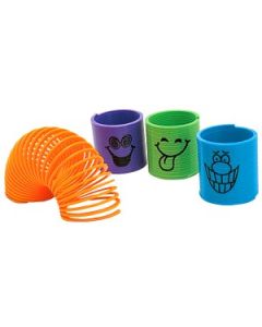 HAPPY FACE SPRING TOYS - 1-1/2 - ASSORTED COLORS - 50/PACK