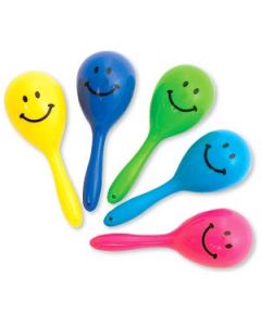 SMILE FACE MINI MARACA TOYS - 2-5/8 - 36/PACK - MB5805