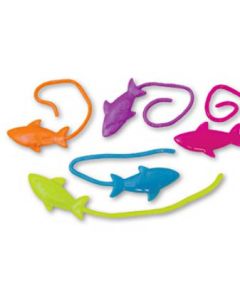 STICKY SHARK TOYS - NEON - 2-1/4, 5 STRING - 5 STRING - 72/PACK