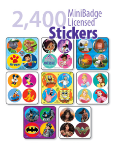 MINIBADGE LICENSED STICKER SAMPLER - 1-1/8 - MBMBL