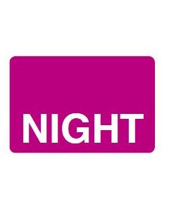 LABEL - NIGHT REVERSE PRINT WHITE ON PURPLE - 125 X 1 - 1000/BOX - MT1.25NIGHT-PUR1C
