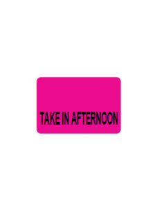 LABEL - TAKE IN AFTERNOON BLACK PRINT ON PINK - 15 X 1 - 1000/BOX