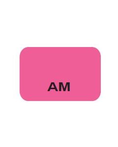 LABEL - AM BLACK PRINT ON PINK - 15 X 1 - 1000/BOX - MTAM-PINK2C