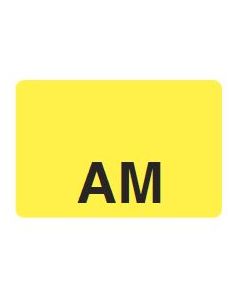 LABEL - AM BLACK PRINT ON YELLOW - 15 X 1 - 1000/BOX - MTAM-YEL2C