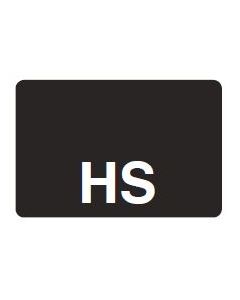 LABEL - HS REVERSE PRINT WHITE ON BLACK - 125 X 1 - 1000/BOX - MT1.25HS-BLK1C