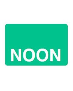 LABEL - NOON REVERSE PRINT WHITE ON GREEN - 15 X 1 - 1000/BOX - MTNOON-GREEN1C