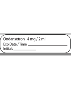 WARNING LABEL - 1-7/16 x 3/8 - ONDANSETRON 4 mg / 2 ml