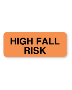 NH102 LABEL HIGH FALL RISK FL ORANGE 1 1/4 X 5/16