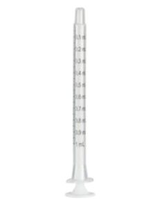CLEAR ORAL DISPENSER - WHITE PLUNGER - 1 ML - 100/PACK - ORAL41-1ML