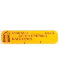 WARNING LABEL - 1-9/16 X 3/8 - DISCARD ______ DAYS AFTER OPENING - P-307