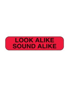 WARNING LABEL - 1-9/16 X 3/8 - LOOK ALIKE SOUND ALIKE - P-ALIKE