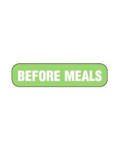 WARNING LABEL - 1-9/16 X 3/8 - BEFORE MEALS - P-BEFORE