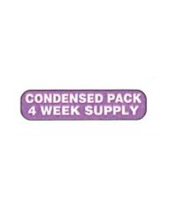 WARNING LABEL - 1-9/16 X 3/8 - CONDENSED PACK 4 WEEK SUPPLY - P-CONDENSED4