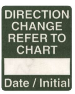 WARNING LABEL - 1-1/4 X 1 - DIRECTION CHANGE - P-DDI