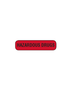 WARNING LABEL - 1-9/16 X 3/8 - HAZARDOUS DRUGS - P-HAZARDOUS