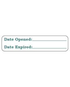 WARNING LABEL - 1-9/16 X 3/8 - DATE OPENED:___ DATE EXPIRED:___ - P-OPEN-EXP