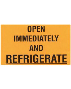WARNING LABEL - 3 X 5 - OPEN IMMEDIATELY AND REFRIGERATE - P-OPEN