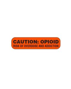 WARNING LABEL - 1-9/16 X 3/8 - CAUTION: OPIOID - P-OPIOID-ORANGE