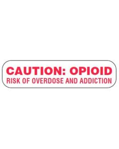 WARNING LABEL - 1-9/16 X 3/8 - CAUTION: OPIOID - P-OPIOID