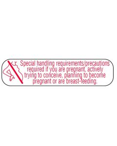 WARNING LABEL - 1-9/16 X 3/8 - SPECIAL HANDLING PREGNANT - P-PREGSH
