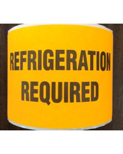 WARNING LABEL - 2-7/16 X 3-3/4 - REFRIGERATION REQUIRED - P-REFRIG