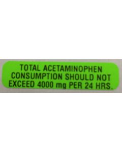 WARNING LABEL - 1-9/16 X 3/8 - TOTAL ACETAMINOPHEN CONSUMPTION - P-TOTAL