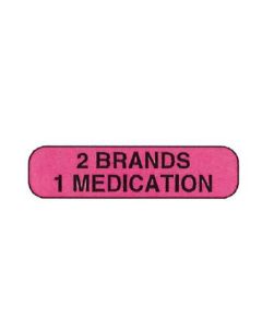 WARNING LABEL - 1-9/16 X 3/8 - 2 BRANDS 1 MEDICATION - PM12BR1MED