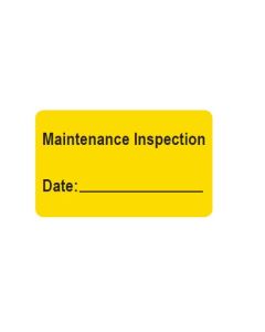 WARNING LABEL - 2-1/2 X 1-1/4 OVAL MAINTENANCE INSPECTION
