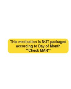 WARNING LABEL - 1-9/16 X 3/8 - THIS MEDICATION IS NOT