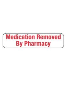 WARNING LABEL - 1-9/16” X 3/8” - MEDICATION REMOVED - PM1REMOVED-DS