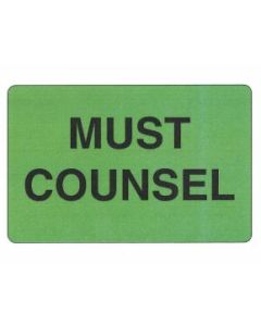 WARNING LABEL - 2-7/16 X 3-3/4 - MUST COUNSEL