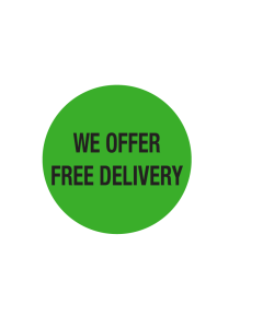 WARNING LABEL - 2-7/8 CIRCLE - WE OFFER FREE DELIVERY - PM31WEOFFER-DS