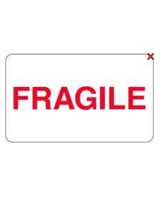 WARNING LABEL - 2-1/2 X 1-1/2 - FRAGILE - PM8FRAGILE-DS