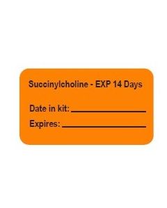 WARNING LABEL - 1-3/4 X 1 - SUCCINYLCHOLINE