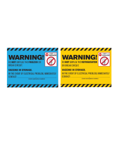WARNING LABEL FOR VACCINE - COLD STORAGE LABEL SET - RX-VAC-STORAGE