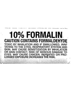 LABEL - 1 X 2 - 10% FORMALIN CAUTION CONTAINS FORMALDEHYDE - SB-381H-J