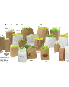 NATURAL KRAFT BAGS - 14 X 9 X 16-1/4 - BRISTO - 200/CASE - SH-BINK