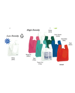 POLY T-SHIRT BAGS - 12 X 7-1/2 X 23 - TEAL - 1000/CASE - SKHD12TEA