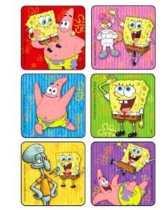 STICKERS - SPONGEBOB SQUAREPANTS - 2-1/2 - 75/PACK - STM1477