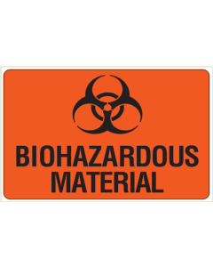 LABEL - 2 X 3 - BIOHAZARDOUS MATERIAL - 500 LABELS/ROLL - TLUPCR9401