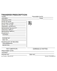 FORM - RX TRANSFER - 4-1/4 X 5-1/2 - TRANSFER-RX1