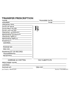 FORM - RX TRANSFER - 4-1/4 X 5-1/2 - INDIANA - TRANSFER-RX2