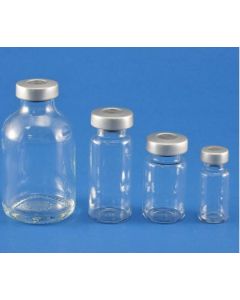 STERILE GLASS SUREM BOTTLES - CLEAR/SILVER - 5 ML - 25/PACK - 71315-CLSV-5