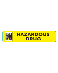 WARNING LABEL - 1-9/16 X 5/16 - USP 800-HAZARDOUS DRUG - USP800AUX